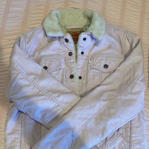 levis pink sherpa/corduroy jacket